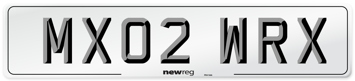 MX02 WRX Number Plate from New Reg